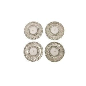 Candle Set of 4 Pasari Crystal Candle/tea Light Holders.  Tea Lights Included.